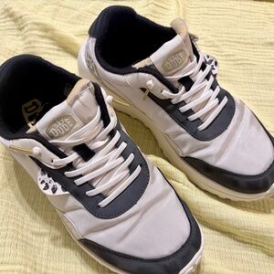 Hey Dude White and Black Women's Lace-Up Sneakers